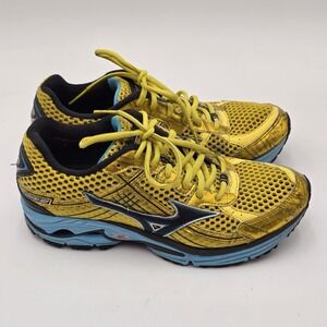 Mizuno Wave Rider 15 Women's Size 8 Running Shoes Yellow Blue AP+ 15th Anniversa